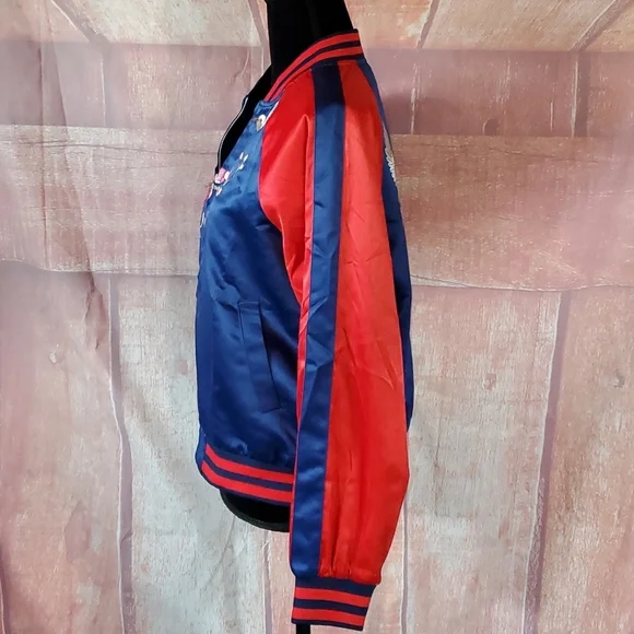 JJ's Fairyland Satin Embroidery Birds Bomber Jacket - Picture 4 of 9